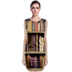 Books Bookshelves Office Fantasy Background Artwork Book Cover Apothecary Book Nook Literature Libra Sleeveless Velvet Midi Dress by Grandong