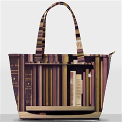 Books Bookshelves Office Fantasy Background Artwork Book Cover Apothecary Book Nook Literature Libra Back Pocket Shoulder Bag  by Grandong