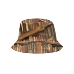 Room Interior Library Books Bookshelves Reading Literature Study Fiction Old Manor Book Nook Reading Inside Out Bucket Hat (kids) by Grandong