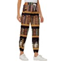 Room Interior Library Books Bookshelves Reading Literature Study Fiction Old Manor Book Nook Reading Women s Cropped Drawstring Pants View3