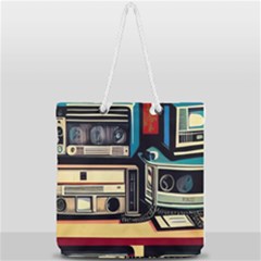 Radios Tech Technology Music Vintage Antique Old Full Print Rope Handle Tote (large) by Grandong
