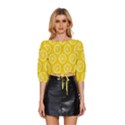 Lemon Fruits Slice Seamless Pattern Mid Sleeve Drawstring Hem Top View1