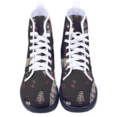 Vintage Tattoos Nautical Men s High-top Canvas Sneakers by Apen
