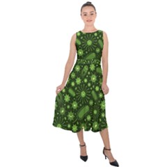 Seamless Pattern With Viruses Midi Tie-back Chiffon Dress by Apen
