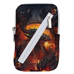 Dragon Fire Fantasy Art Belt Pouch Bag (large) by Maspions