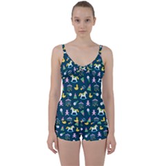 Cute Babies Toys Seamless Pattern Tie Front Two Piece Tankini by Apen