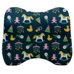 Cute Babies Toys Seamless Pattern Velour Head Support Cushion by Apen