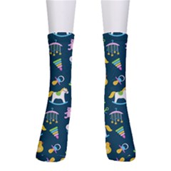 Cute Babies Toys Seamless Pattern Crew Socks by Apen