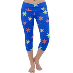 Background Star Darling Galaxy Capri Yoga Leggings by Maspions