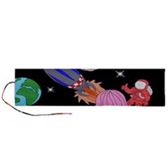 Girl Bed Space Planets Spaceship Rocket Astronaut Galaxy Universe Cosmos Woman Dream Imagination Bed Roll Up Canvas Pencil Holder (l) by Maspions