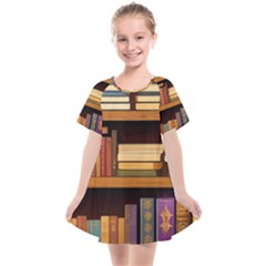 Book Nook Books Bookshelves Comfortable Cozy Literature Library Study Reading Room Fiction Entertain Kids  Smock Dress by Maspions