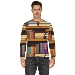 Book Nook Books Bookshelves Comfortable Cozy Literature Library Study Reading Room Fiction Entertain Men s Fleece Sweatshirt by Maspions