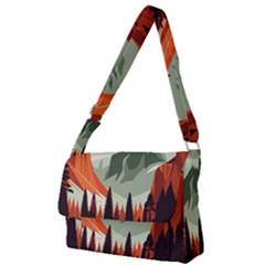Mountain Travel Canyon Nature Tree Wood Full Print Messenger Bag (l) by Maspions