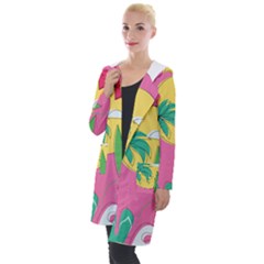 Ocean Watermelon Vibes Summer Surfing Sea Fruits Organic Fresh Beach Nature Hooded Pocket Cardigan by Maspions