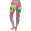 Ocean Watermelon Vibes Summer Surfing Sea Fruits Organic Fresh Beach Nature Lightweight Velour Capri Yoga Leggings View4