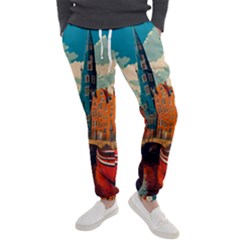 London England Bridge Europe Buildings Architecture Vintage Retro Town City Men s Jogger Sweatpants by Maspions