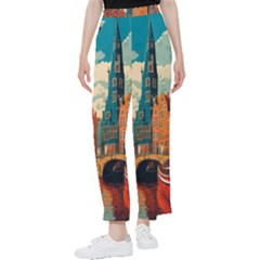 London England Bridge Europe Buildings Architecture Vintage Retro Town City Women s Pants  by Maspions