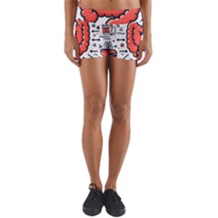 Health Gut Health Intestines Colon Body Liver Human Lung Junk Food Pizza Yoga Shorts by Maspions
