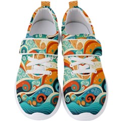 Waves Ocean Sea Abstract Whimsical Abstract Art Pattern Abstract Pattern Nature Water Seascape Men s Velcro Strap Shoes by Bedest