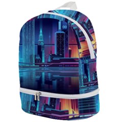 Digital Art Artwork Illustration Vector Buiding City Zip Bottom Backpack by Maspions
