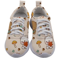 Bear Cartoon Background Pattern Seamless Animal Kids Athletic Shoes by Maspions