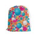 Circles Art Seamless Repeat Bright Colors Colorful Drawstring Pouch (XL) View1