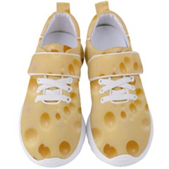 Cheese Texture, Yellow Cheese Background Women s Velcro Strap Shoes by nateshop