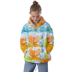 Fruits, Fruit, Lemon, Lime, Mandarin, Water, Orange Kids  Oversized Hoodie by nateshop