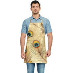Vintage Peacock Feather Peacock Feather Pattern Background Nature Bird Nature Kitchen Apron by Maspions
