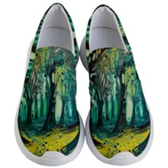 Trees Forest Mystical Forest Nature Junk Journal Landscape Nature Women s Lightweight Slip Ons by Maspions