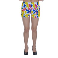 Colored Blots Painting Abstract Art Expression Creation Color Palette Paints Smears Experiments Mode Skinny Shorts by Maspions