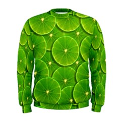 Lime Textures Macro, Tropical Fruits, Citrus Fruits, Green Lemon Texture Men s Sweatshirt by nateshop
