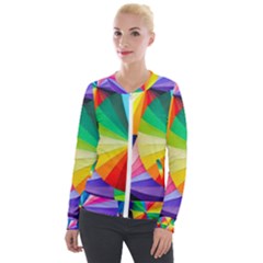 Bring Colors To Your Day Velvet Zip Up Jacket by elizah032470