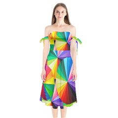 Bring Colors To Your Day Shoulder Tie Bardot Midi Dress by elizah032470