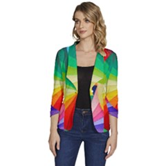 Bring Colors To Your Day Women s One-button 3/4 Sleeve Short Jacket by elizah032470