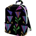 Abstract Pattern Flora Flower Zip Up Backpack View1