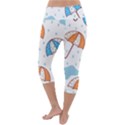 Rain Umbrella Pattern Water Lightweight Velour Capri Yoga Leggings View4