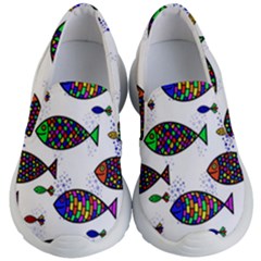 Fish Abstract Colorful Kids Lightweight Slip Ons by Maspions