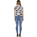Fish Abstract Colorful Puffed Short Sleeve Button Up Jacket View4