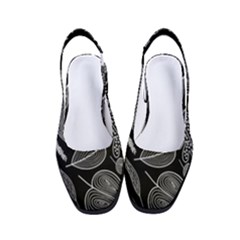 Leaves Flora Black White Nature Women s Classic Slingback Heels by Maspions