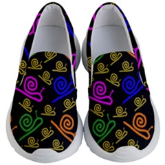 Pattern-repetition-snail-blue Kids Lightweight Slip Ons by Maspions