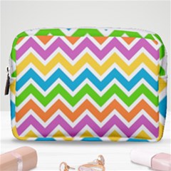 Chevron Pattern Design Texture Make Up Pouch (medium) by Apen