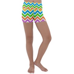 Chevron Pattern Design Texture Kids  Lightweight Velour Yoga Shorts by Apen