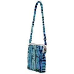 Nature Outdoors Night Trees Scene Forest Woods Light Moonlight Wilderness Stars Multi Function Travel Bag by Posterlux