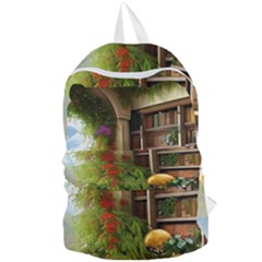 Room Interior Library Books Bookshelves Reading Literature Study Fiction Old Manor Book Nook Reading Foldable Lightweight Backpack by Posterlux