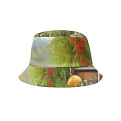 Room Interior Library Books Bookshelves Reading Literature Study Fiction Old Manor Book Nook Reading Inside Out Bucket Hat (kids) by Posterlux