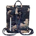 Starry Sky Moon Space Cosmic Galaxy Nature Art Clouds Art Nouveau Abstract Flap Top Backpack View3