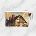 Village House Cottage Medieval Timber Tudor Split timber Frame Architecture Town Twilight Chimney Canvas Cosmetic Bag (Small) View2