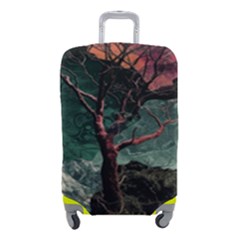 Night Sky Nature Tree Night Landscape Forest Galaxy Fantasy Dark Sky Planet Luggage Cover (small) by Posterlux