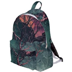 Night Sky Nature Tree Night Landscape Forest Galaxy Fantasy Dark Sky Planet The Plain Backpack by Posterlux